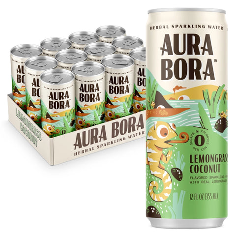 Aura Bora Sparkling Water Lemongrass Coconut (12oz)