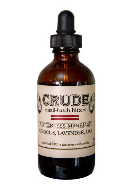 Crude Bitters- "Bitterless Marriage" Hibiscus, Lavender, Oak Bitters (4 oz)