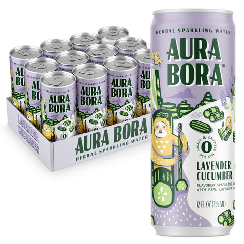 Aura Bora Lavender Cucumber Sparkling Water