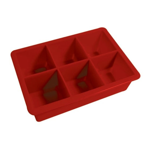 Kitchen Basics Ice Cube Tray Jumbo 6-Cube  Red