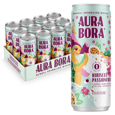 Aura Bora Hibiscus Passionfruit Sparkling Water