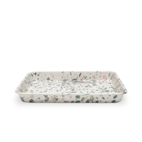 Catalina Small Rectangle Tray, Mint Hibiscus